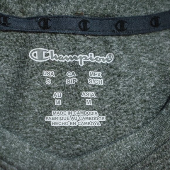 Lot of 2 Champion Soft V-Neck Shirts, Gray & Green - Picture 4 of 8